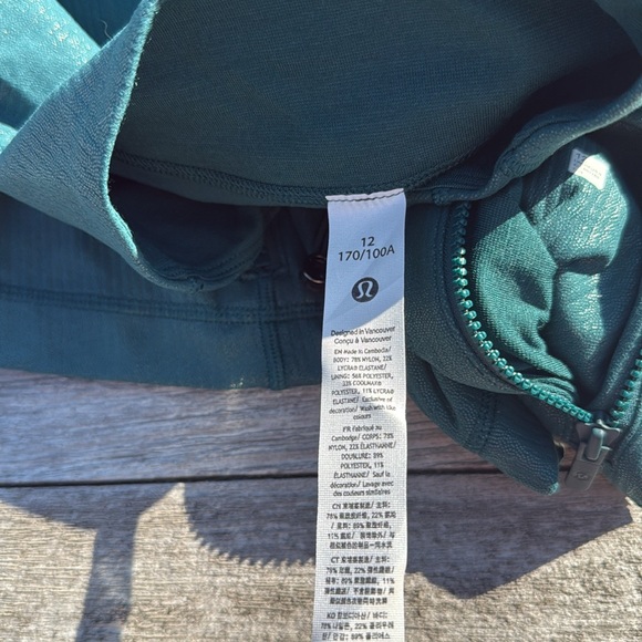 Lululemon Cropped Define Jacket Nulu Storm Teal Shine size 12 NWT - Picture 5 of 7